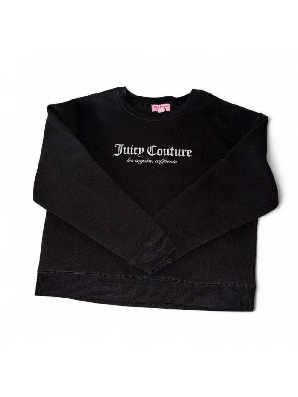 Juicy Couture Black Women's Sweatshirt with White Logo Text Size M